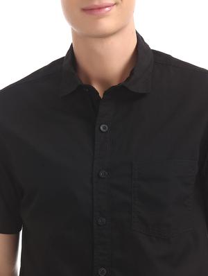black solid casual shirt - 17575505 - Standard Image - 5