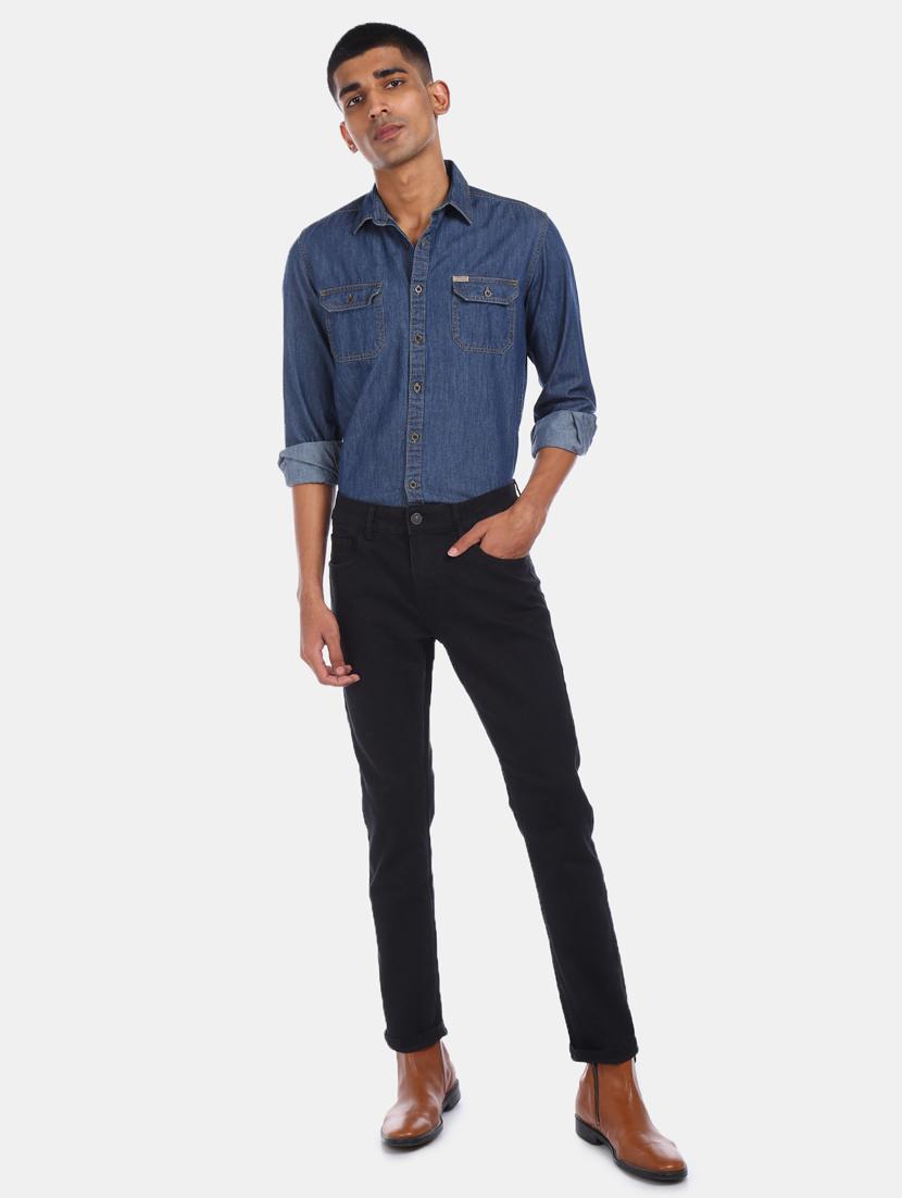 black plain denim jeans - 17575523 - Zoom Image - 4