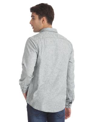 grey self design casual shirt - 17575541 - Standard Image - 3