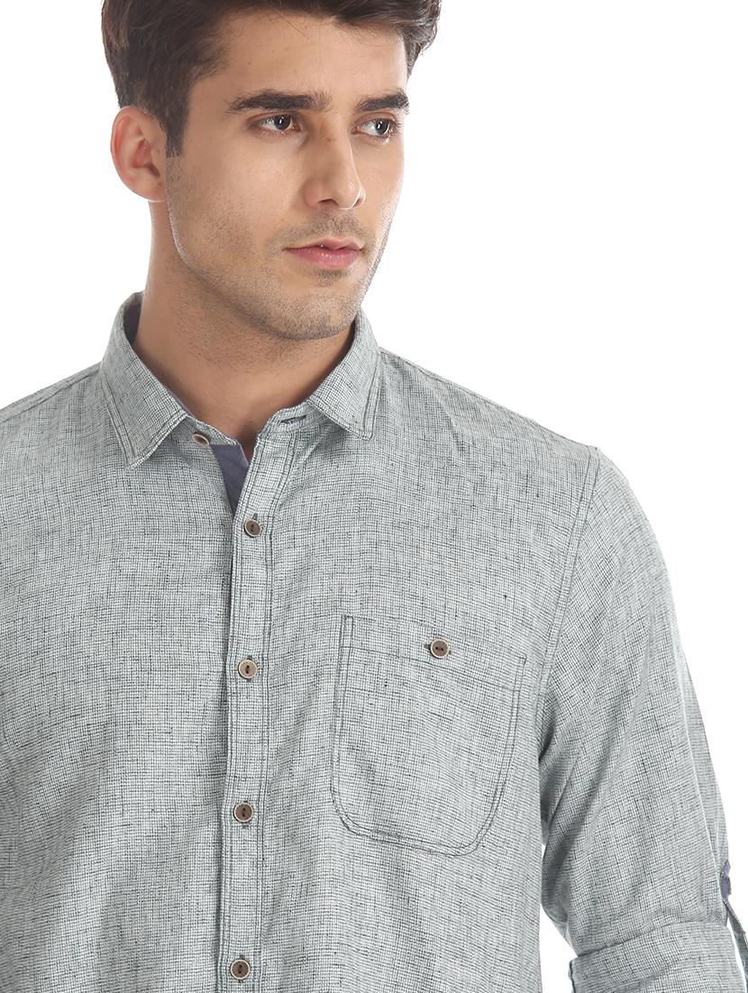 grey self design casual shirt - 17575541 - Zoom Image - 5