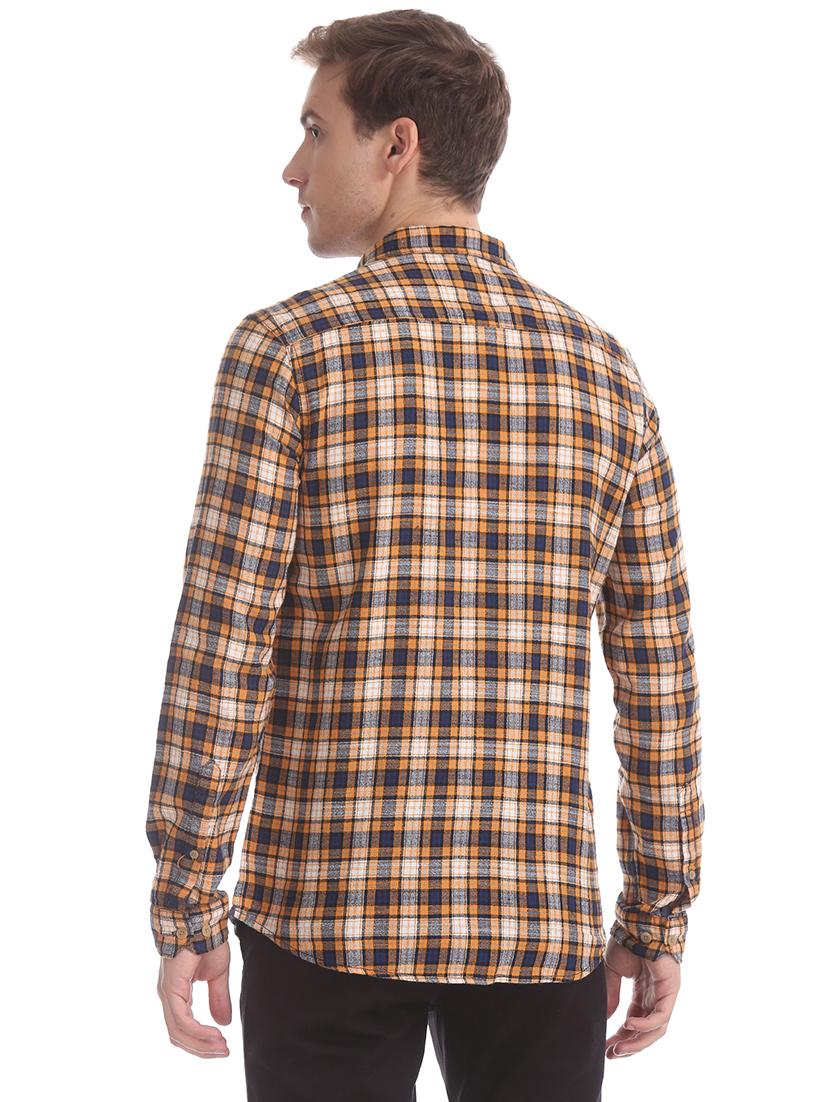 orange checkered casual shirt - 17575553 - Zoom Image - 3