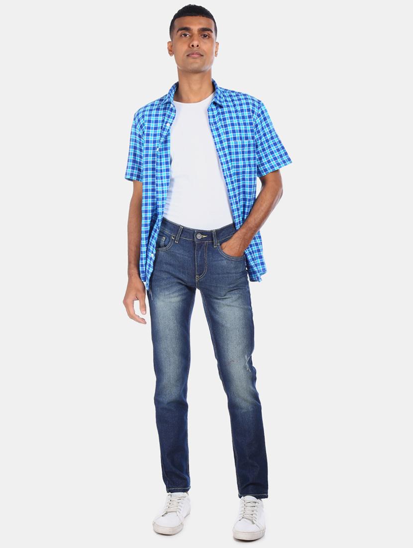 blue heavy washed ripped denim jeans - 17575561 - Zoom Image - 4