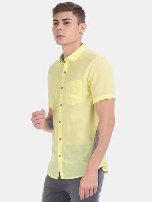yellow solid casual shirt - 17575608 - Standard Image - 2