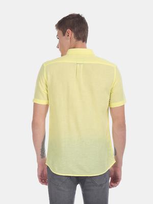 yellow solid casual shirt - 17575608 - Standard Image - 3