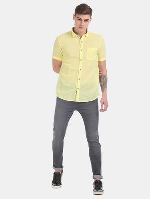 yellow solid casual shirt - 17575608 - Standard Image - 4