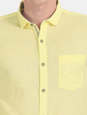 yellow solid casual shirt - 17575608 - Standard Image - 5