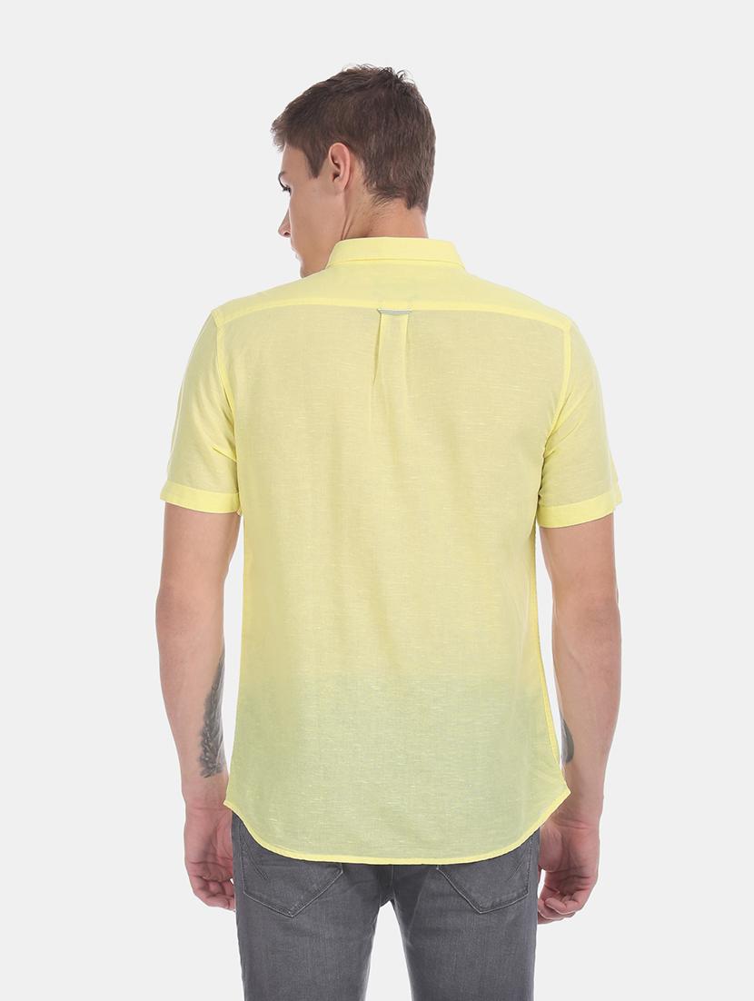 yellow solid casual shirt - 17575608 - Zoom Image - 3