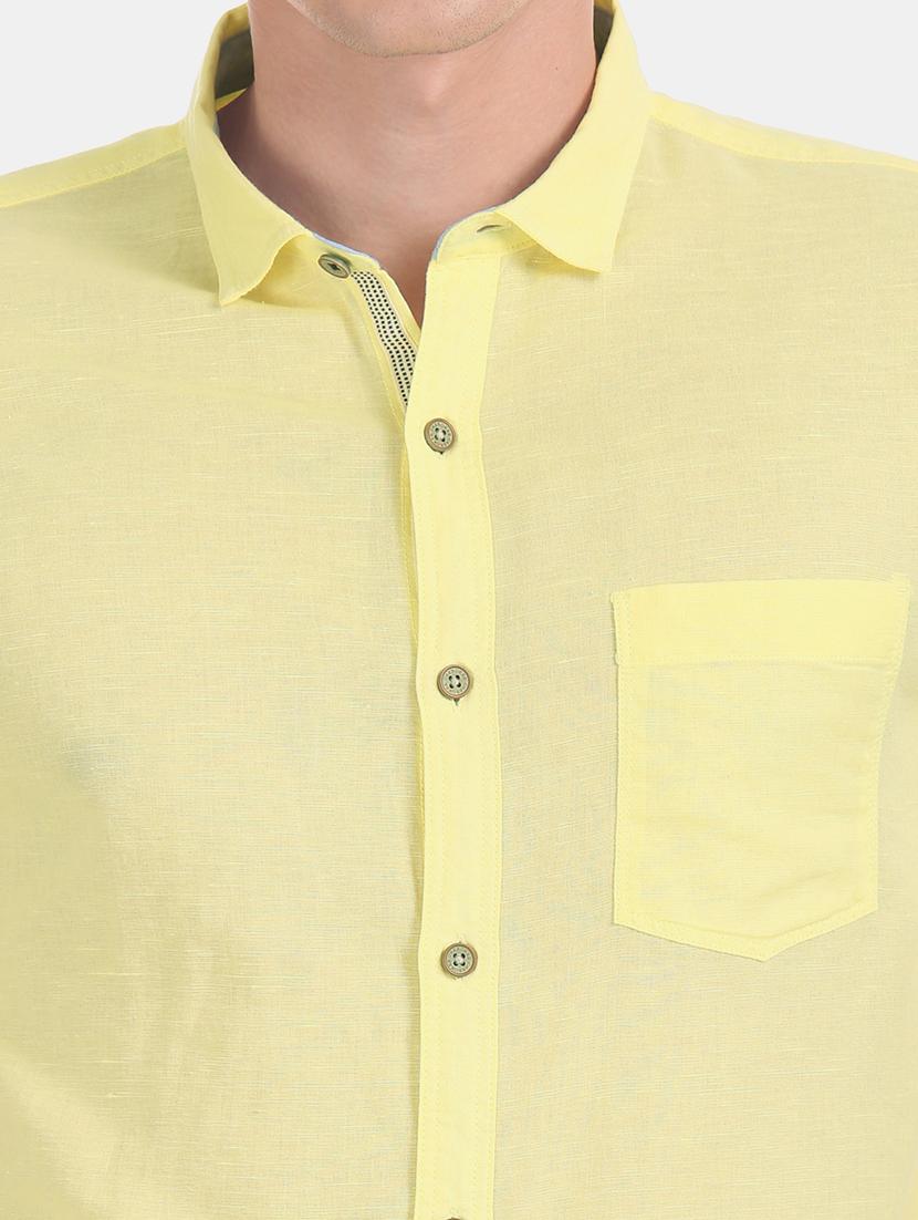 yellow solid casual shirt - 17575608 - Zoom Image - 5