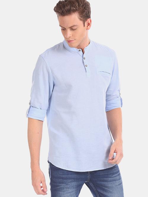 light blue solid casual shirt - 17575612 - Standard Image - 1