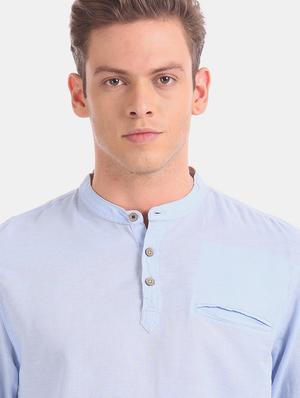 light blue solid casual shirt - 17575612 - Standard Image - 5
