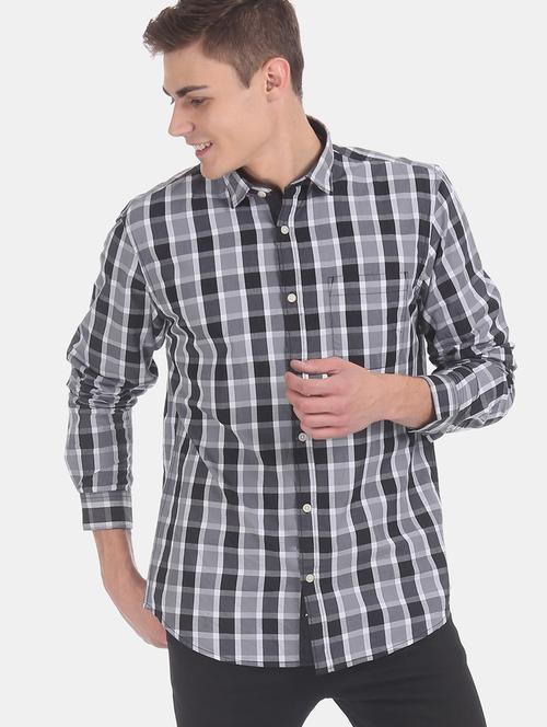 black checkered casual shirt - 17575649 - Standard Image - 1
