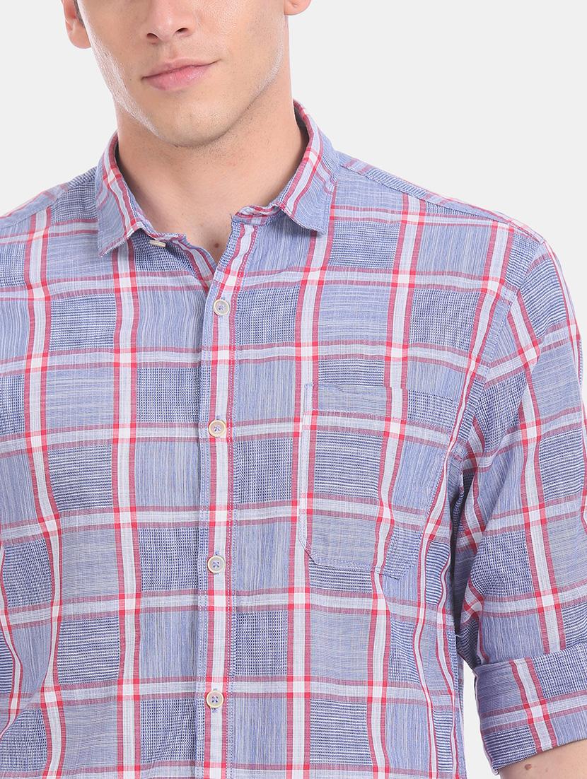 blue checkered casual shirt - 17575657 - Zoom Image - 5