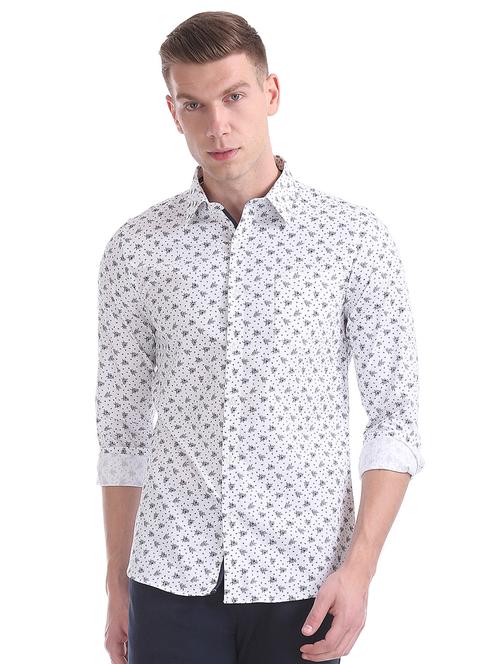 white printed casual shirt - 17575671 - Standard Image - 1