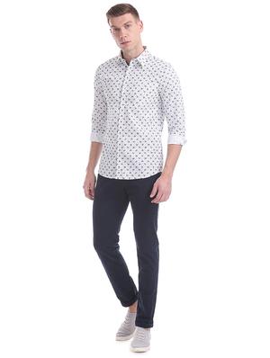 white printed casual shirt - 17575671 - Standard Image - 4