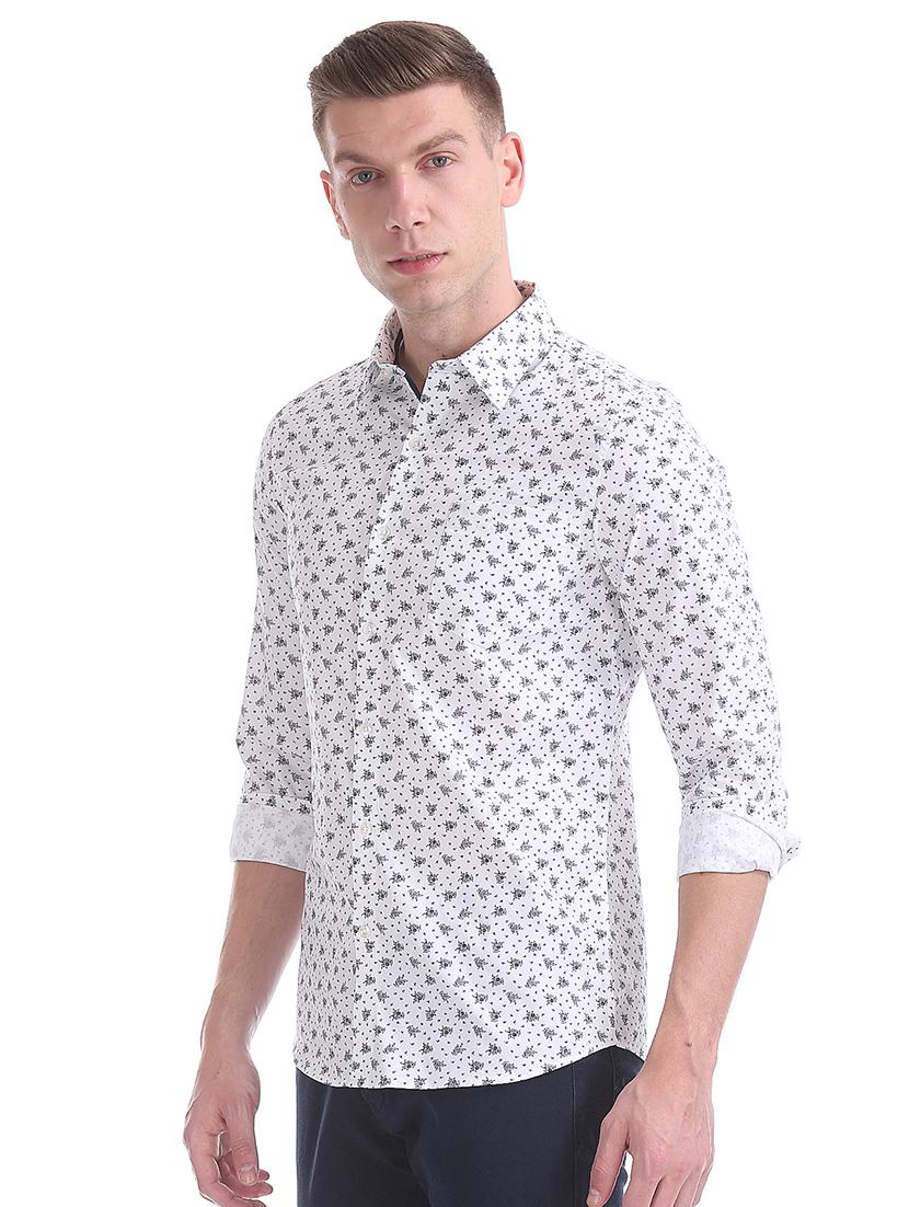 white printed casual shirt - 17575671 - Zoom Image - 2