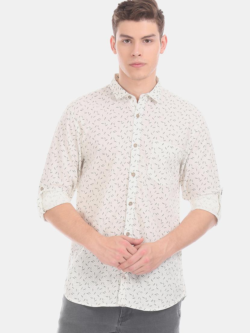 white printed casual shirt - 17575674 - Zoom Image - 1