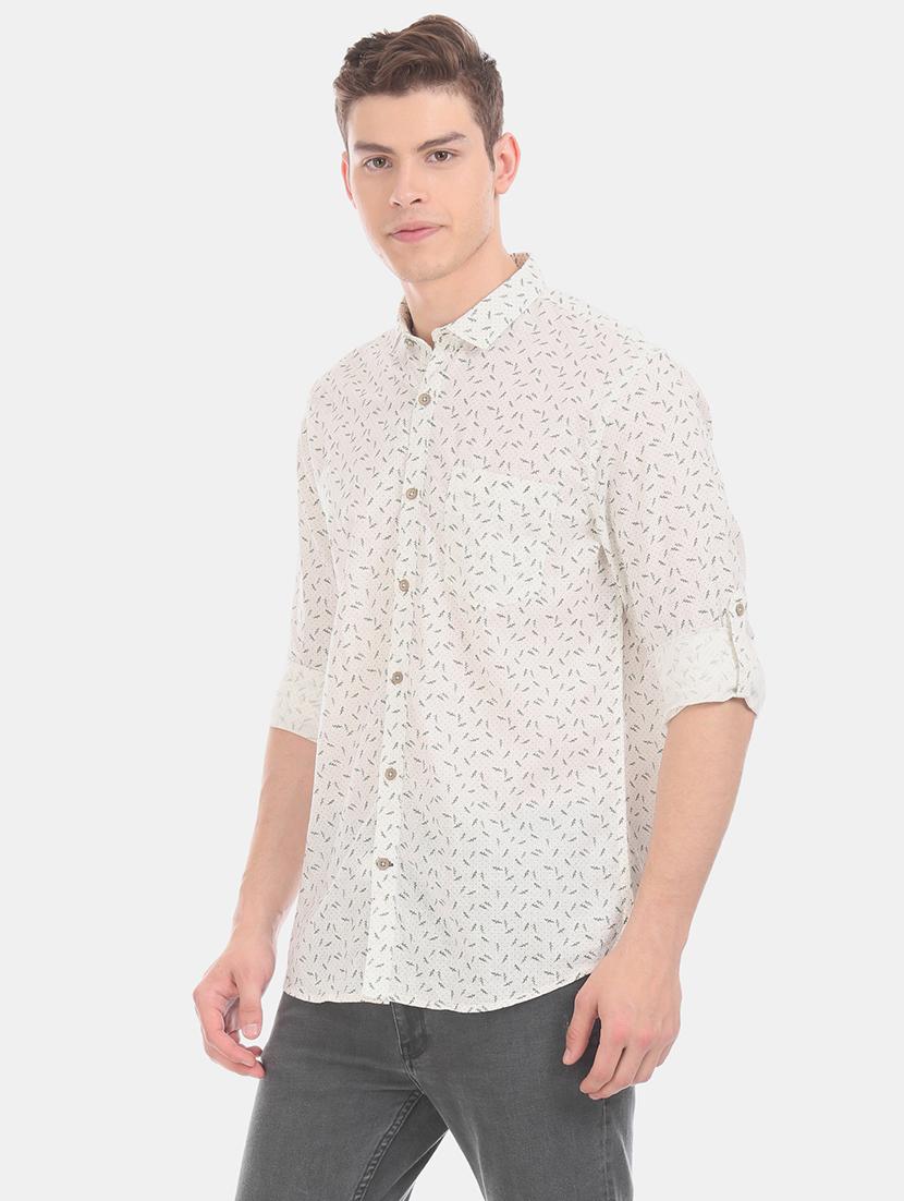 white printed casual shirt - 17575674 - Zoom Image - 2