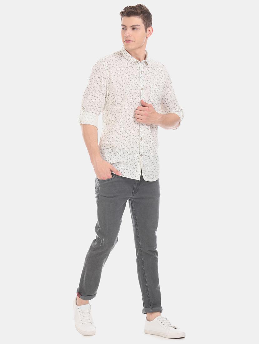 white printed casual shirt - 17575674 - Zoom Image - 4