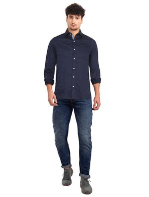 navy blue printed formal shirt - 17575680 - Standard Image - 4