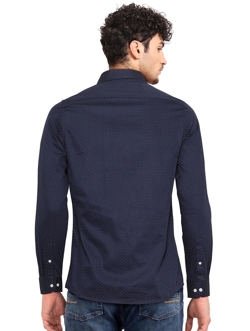 navy blue printed formal shirt - 17575680 - Zoom Image - 3