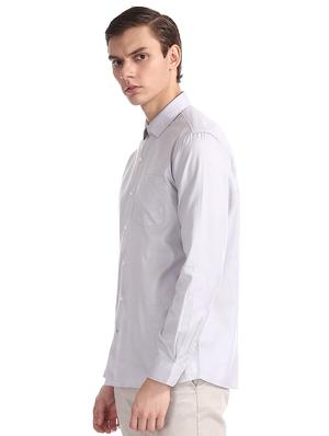 grey solid formal shirt - 17575700 - Standard Image - 2