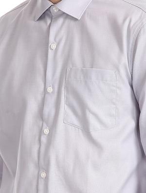 grey solid formal shirt - 17575700 - Standard Image - 4