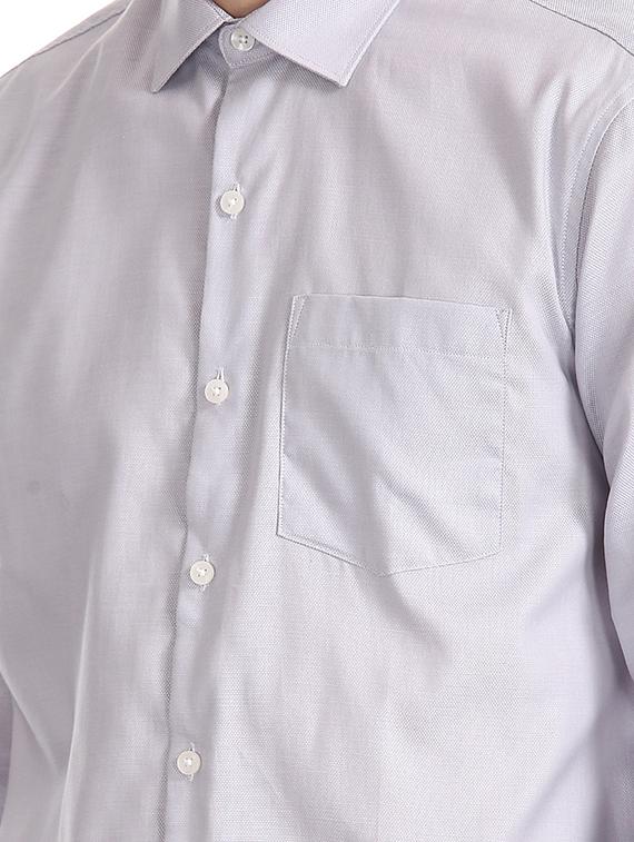 grey solid formal shirt - 17575700 - Zoom Image - 4