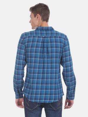 blue checkered casual shirt - 17575706 - Standard Image - 3
