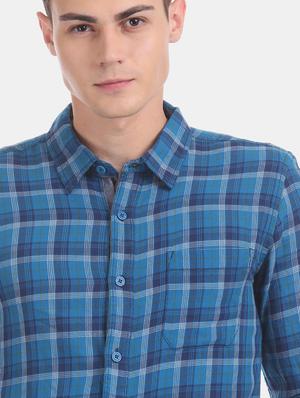 blue checkered casual shirt - 17575706 - Standard Image - 5
