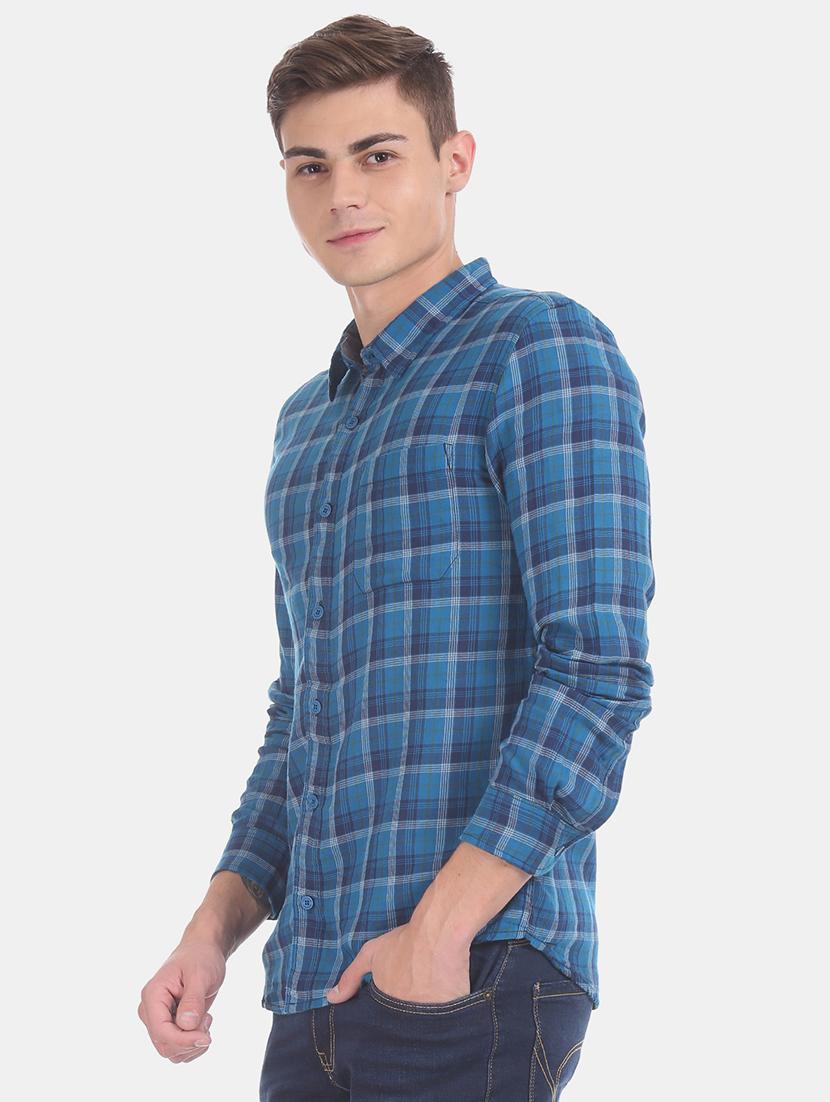 blue checkered casual shirt - 17575706 - Zoom Image - 2
