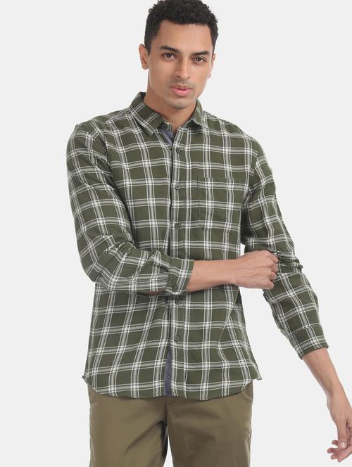 green checkered casual shirt - 17575711 - Standard Image - 1