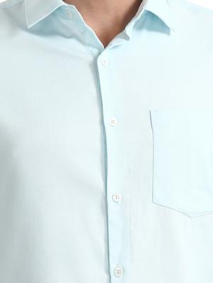 light blue solid formal shirt - 17575720 - Standard Image - 5