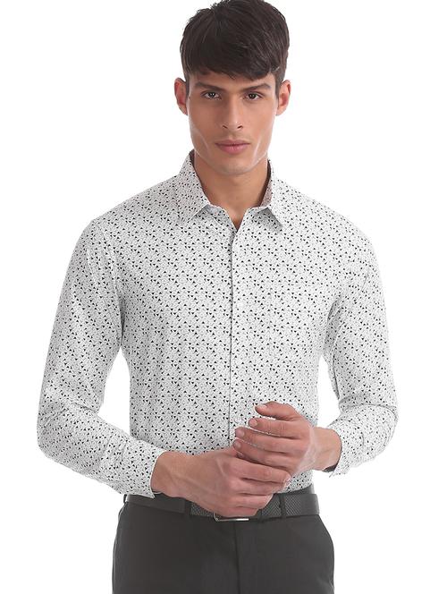 grey printed formal shirt - 17575741 - Standard Image - 1
