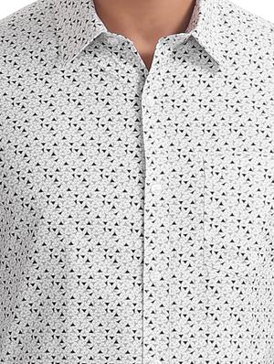 grey printed formal shirt - 17575741 - Standard Image - 5