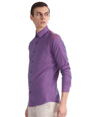 purple solid formal shirt - 17575752 - Standard Image - 2