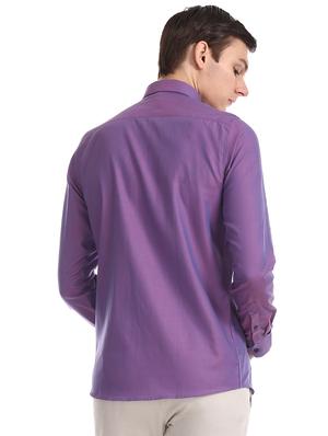 purple solid formal shirt - 17575752 - Standard Image - 3