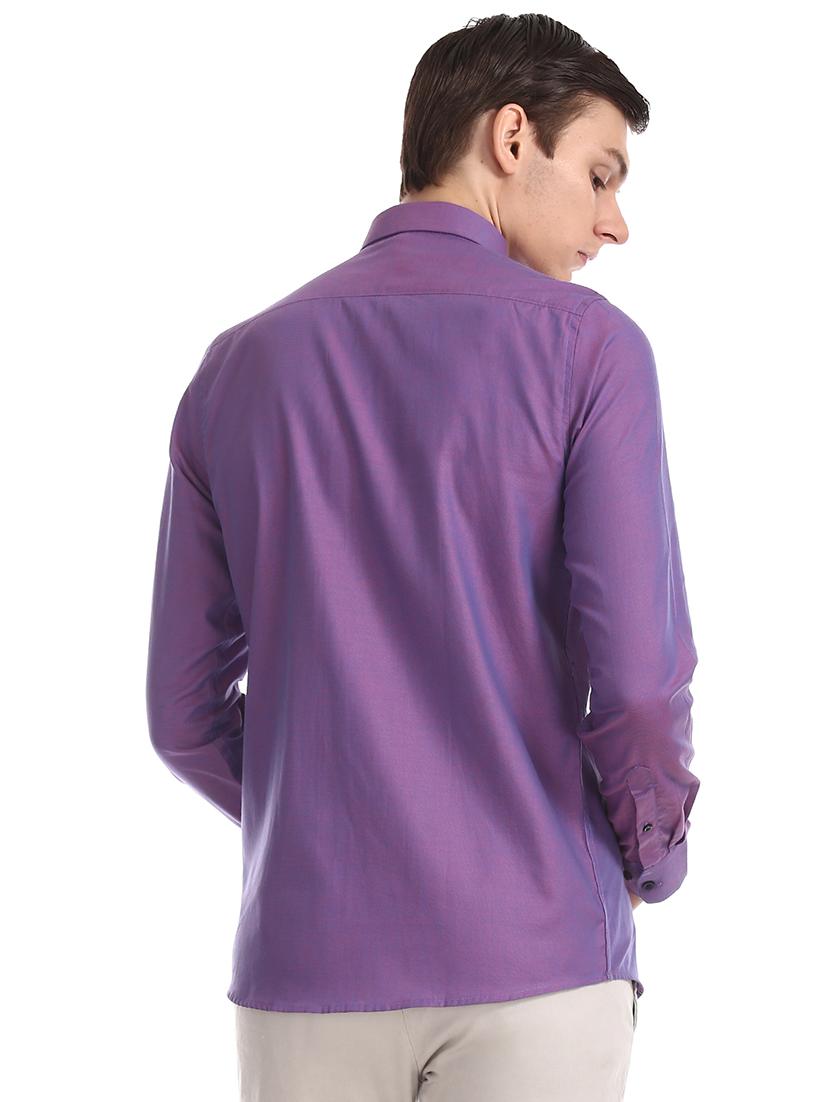 purple solid formal shirt - 17575752 - Zoom Image - 3