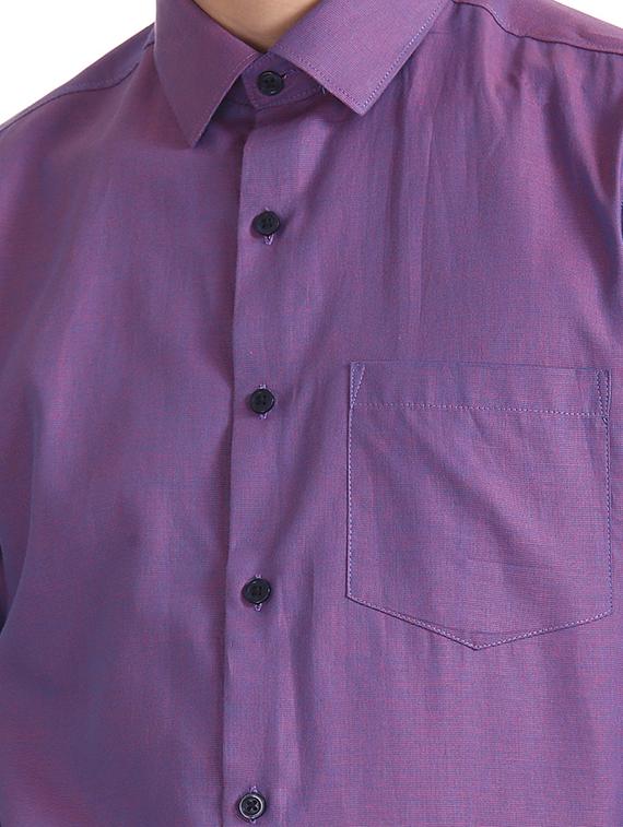 purple solid formal shirt - 17575752 - Zoom Image - 5