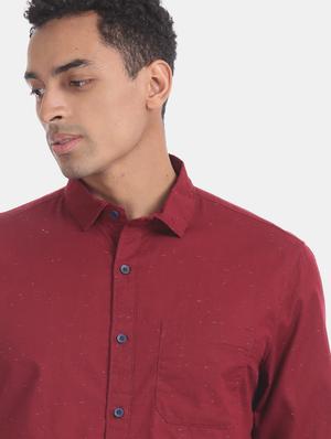 maroon printed casual shirt - 17575760 - Standard Image - 4