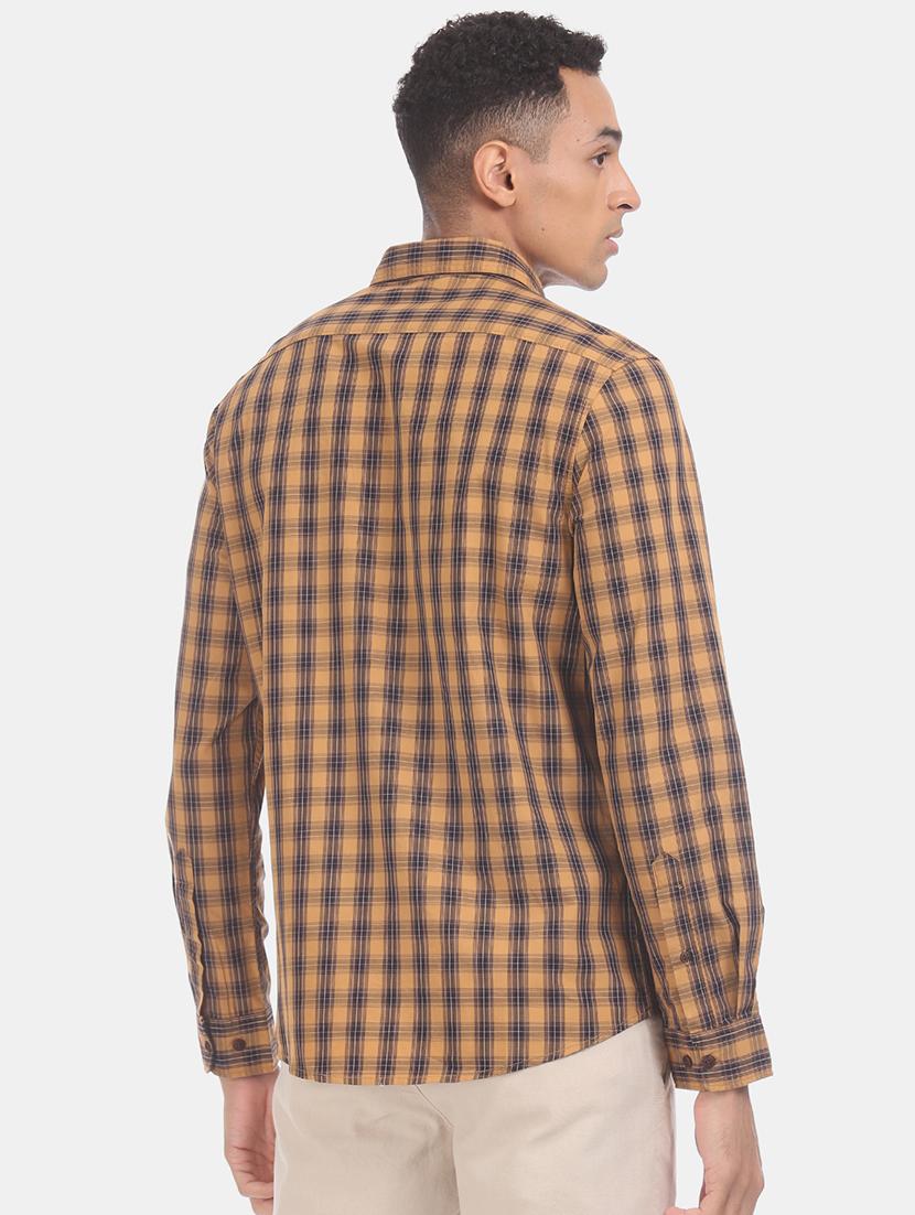 brown checkered casual shirt - 17575785 - Zoom Image - 3