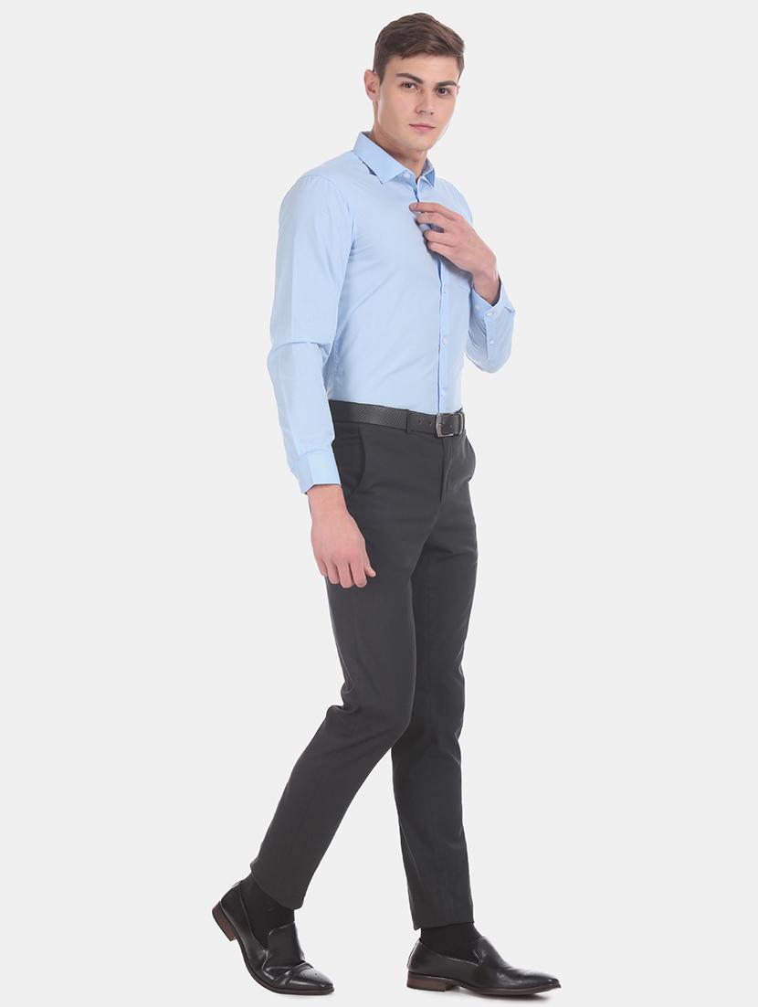 blue solid formal shirt - 17575787 - Zoom Image - 5