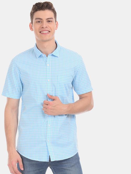 light blue checkered casual shirt - 17575790 - Very Small Image - 1