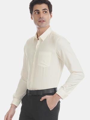 yellow solid formal shirt - 17575804 - Standard Image - 2