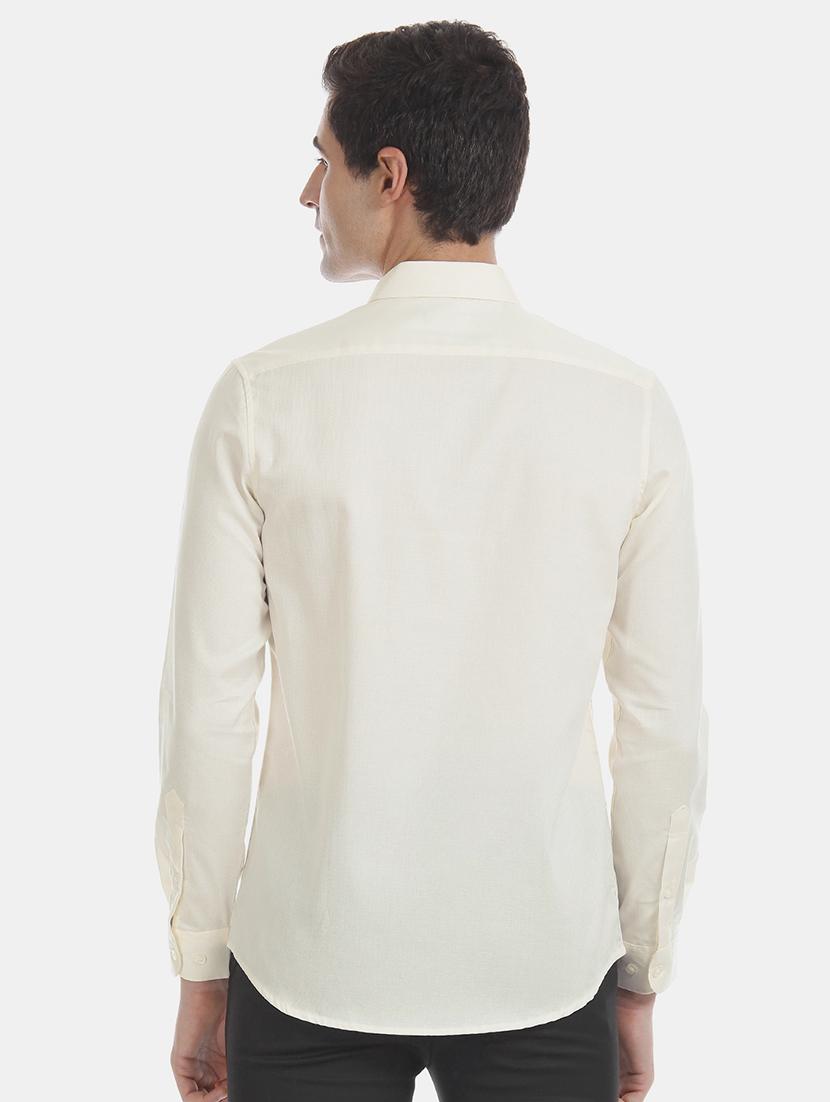 yellow solid formal shirt - 17575804 - Zoom Image - 3