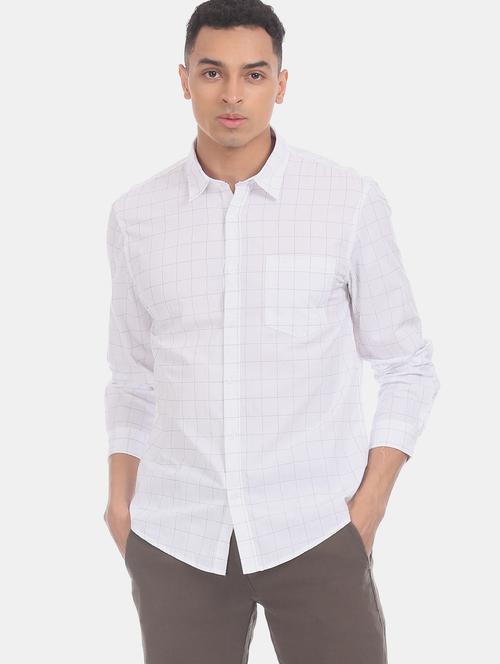white checkered casual shirt - 17575805 - Standard Image - 1