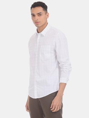 white checkered casual shirt - 17575805 - Standard Image - 2