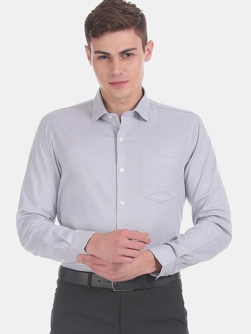 grey self design formal shirt - 17575813 - Standard Image - 1