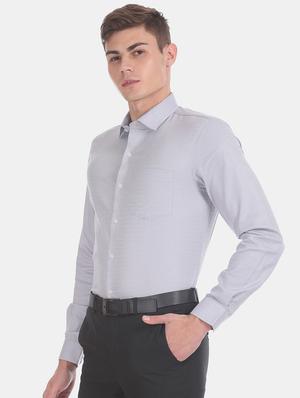 grey self design formal shirt - 17575813 - Standard Image - 2