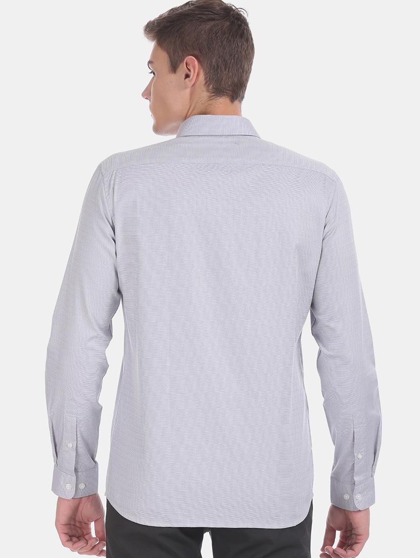 grey self design formal shirt - 17575813 - Zoom Image - 4