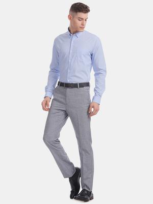 blue solid formal shirt - 17575844 - Standard Image - 5
